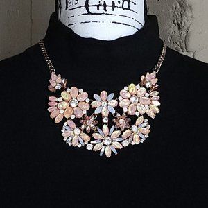 Floral Statement Necklace in Blush Tones